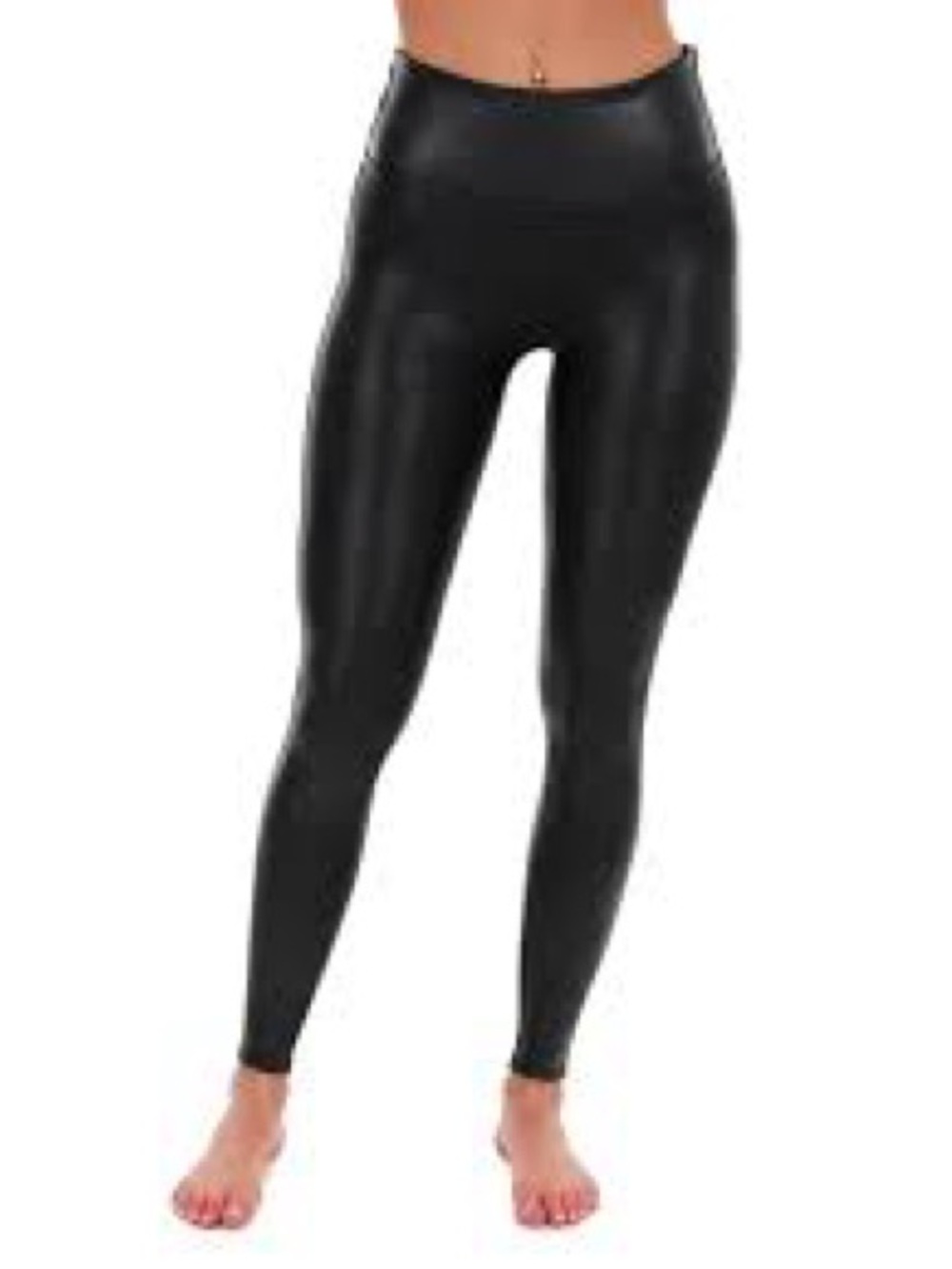 Spanx High-Waist Faux Leather Leggings - Black